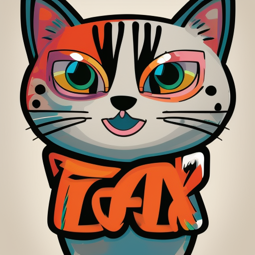 cute colorful cat, t-shirt design, vector graphics, details design, contour, white background, full size body, no crop, Pixar movie style, Intricate details, Octane render, 8k --ar 1:1