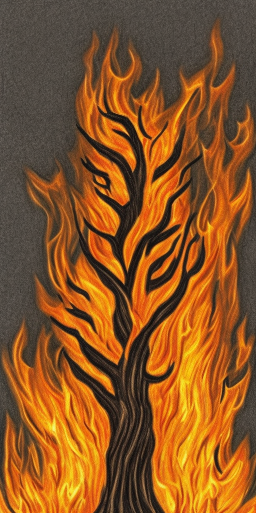 a drawing of a Burning Tree