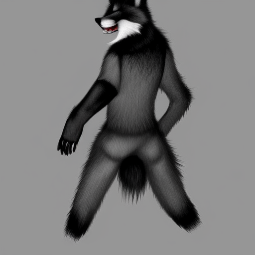 anthro male black fox furry