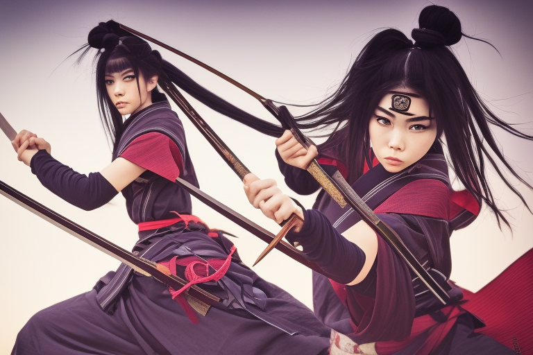 highly detailed beautiful photo of a madison beer as a female samurai, practising sword stances, art by koyoharu gotouge, symmetrical face. beautiful eyes, realistic, 8 k, award winning photo, pastels colours, action photography, 1 / 1 2 5 shutter speed, sunrise lighting,