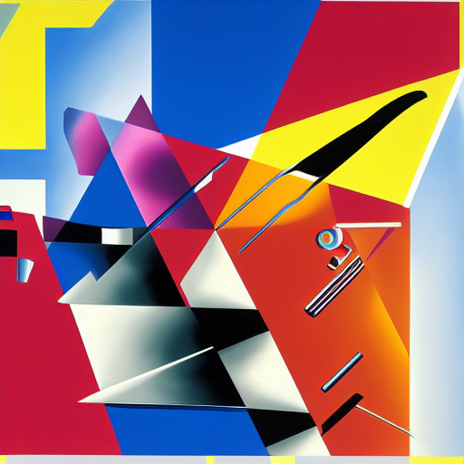 an airbrush painting by James Rosenquist behance geometric abstract art vorticism 4k detail futurism technicolor