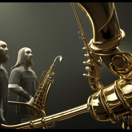 anglo saxons playing saxophones, trending on artstation, dramatic lighting, octane render, weta digital, micro details, 3 d sculpture, structure, ray trace, insane details, intricate, elite, ornate,