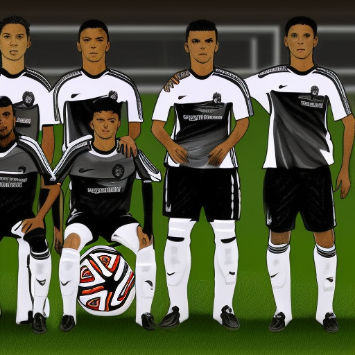 drawing of corinthians soccer team playing