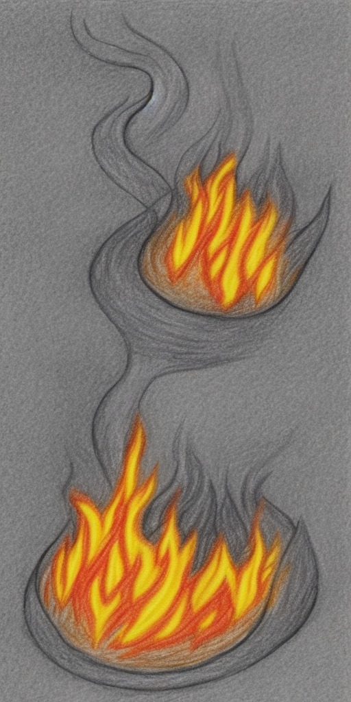a drawing of a burning earth