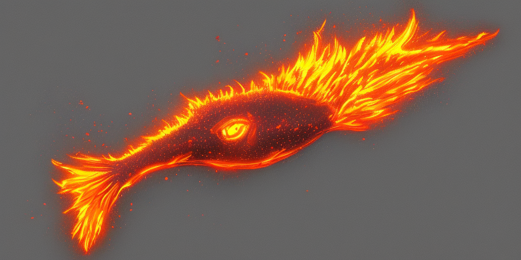 a artstation of a Burning fish