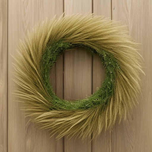 Natrual colour artificial pampas grass wreath