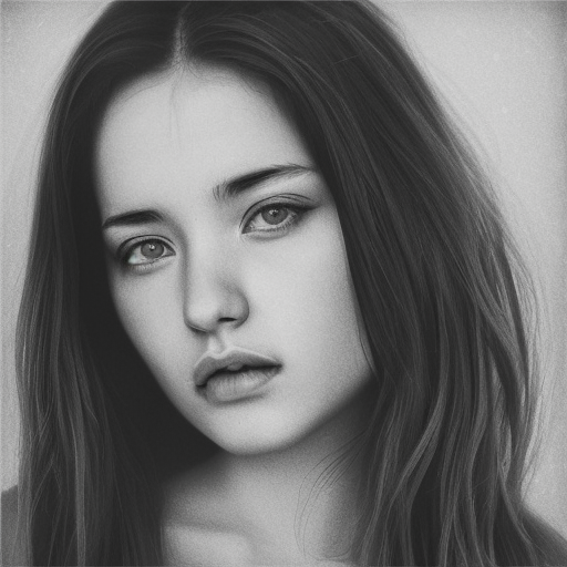 ultra-realistic portrait cinematic lighting 80mm lens, 8k, photography bokeh black and white pencil illustration high quality