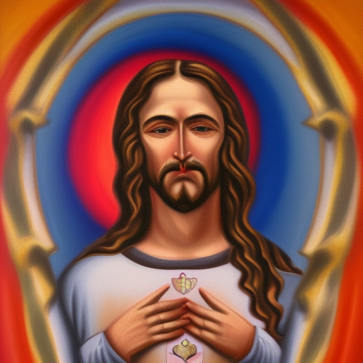 sacred heart of jesus oil painting on canvas 8K