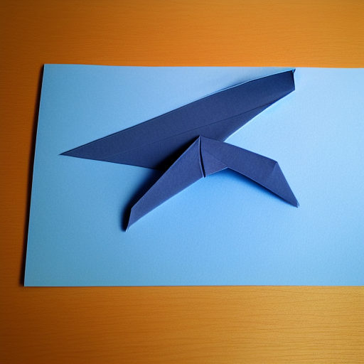 origami whale, paper texture, zoomed out far, simple background, high quality 8k