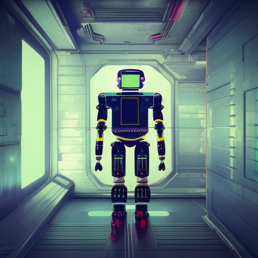 cyberpunk robot astronaut, epic ambience
