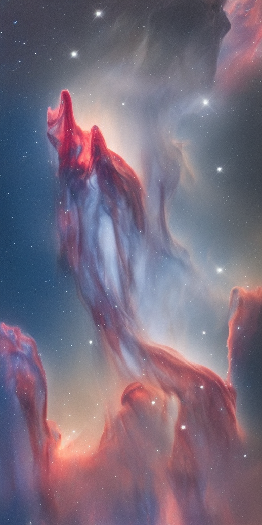a oil painting of Wisps Surrounding the Horsehead Nebula 