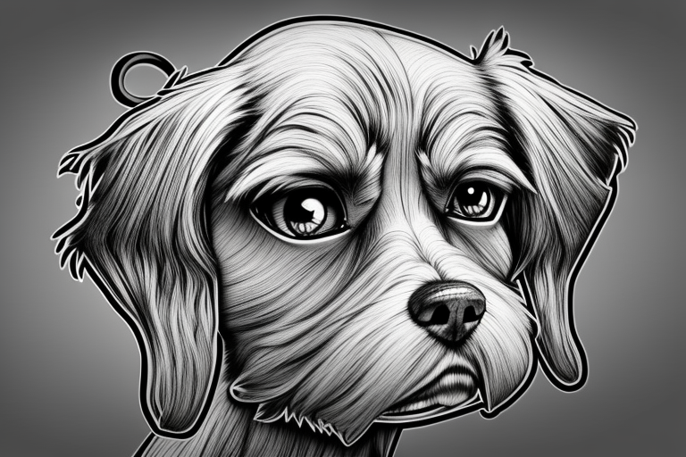 a cartoon dog, ilustration, concept art, artistation, unreal engine, intricate details, 8k, black and white pencil illustration high quality