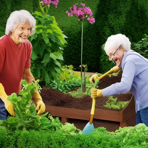 Old people happy working in garden,Nice face ,Pixar 