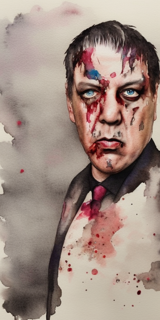 a watercolor painting of Lindemann strikes back now!