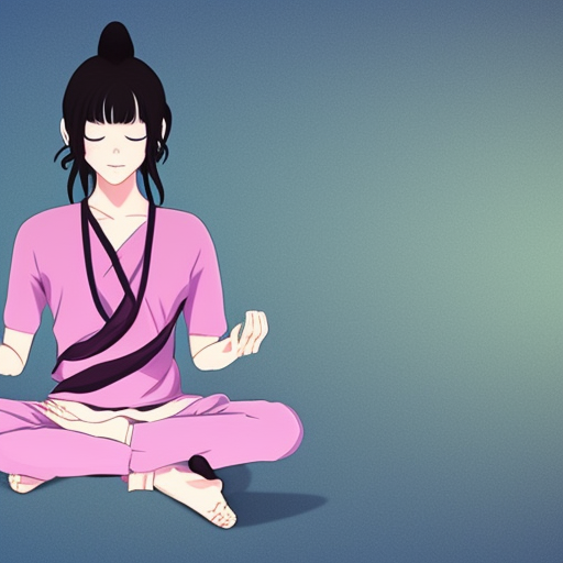 Anime girl meditating 