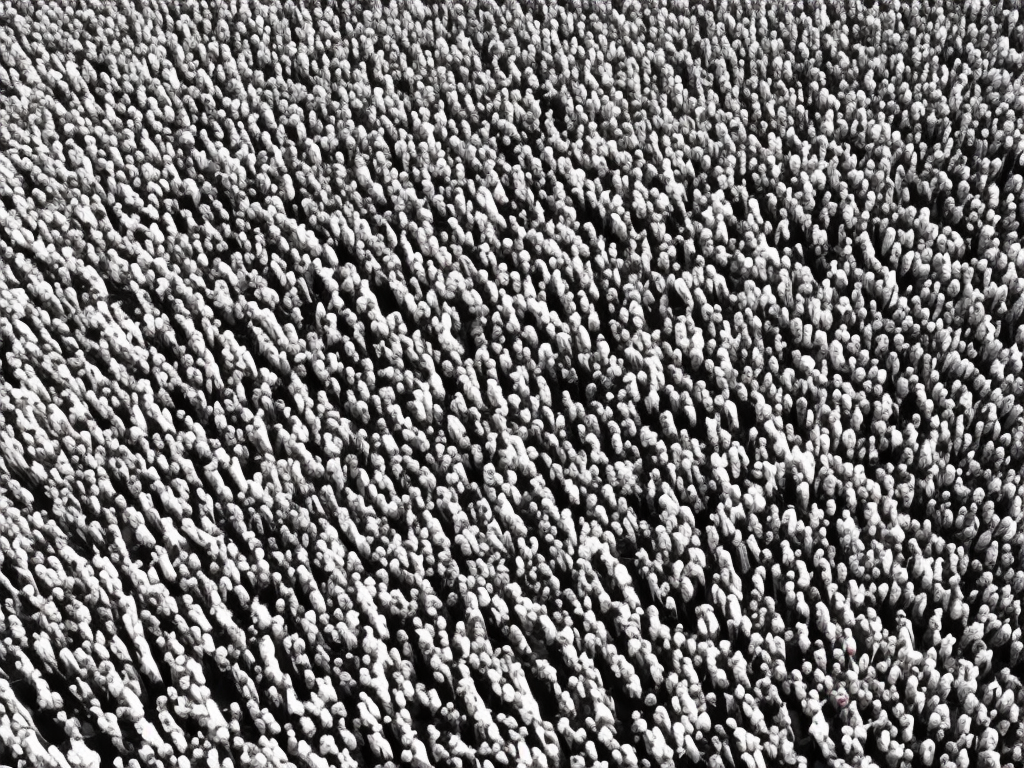 thousands of demons marching on earth, surreal image, 45 degree distant top view, wide view