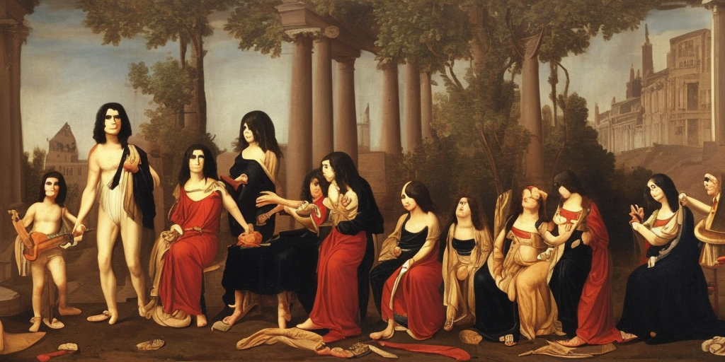 a classicism painting of Not Ramones
