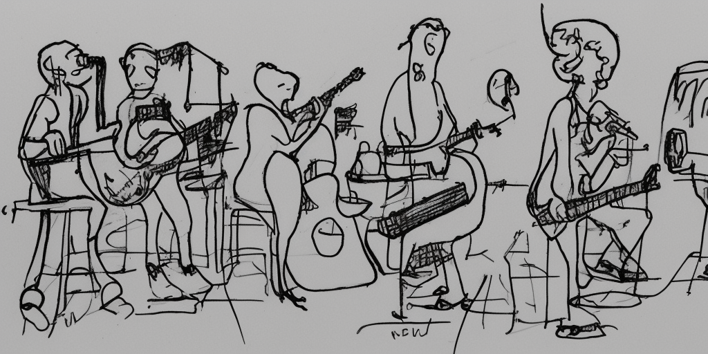 a drawing of A musical reality check