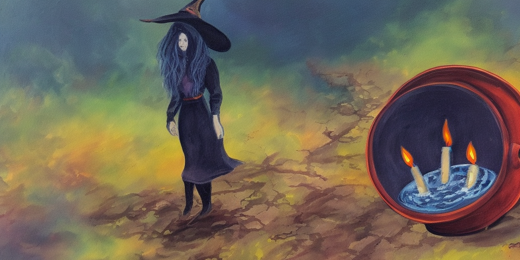 a painting of a Witch's cauldron