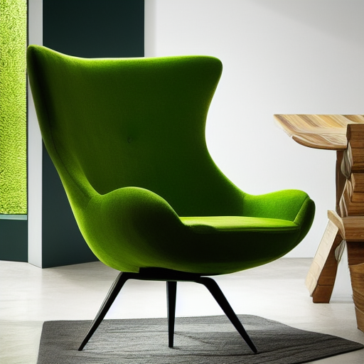 An armchair in the shape of an avocado
