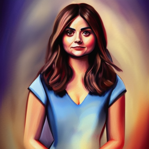 portrait of jenna coleman. beautiful painting. stunning smooth pretty character cartoon concept art.