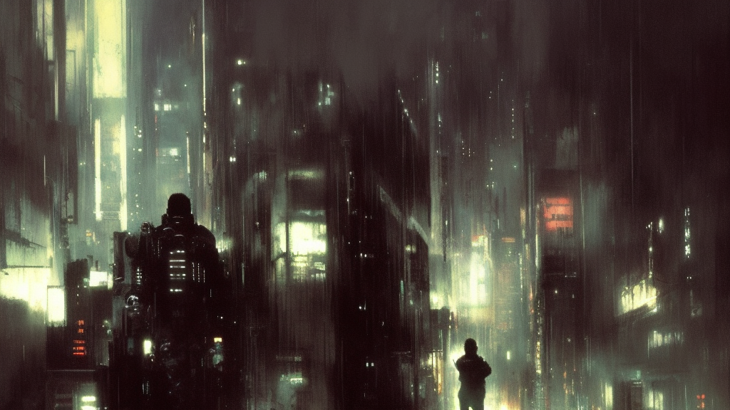 an emotional scene from bladerunner, by jeremy mann, peter elson.