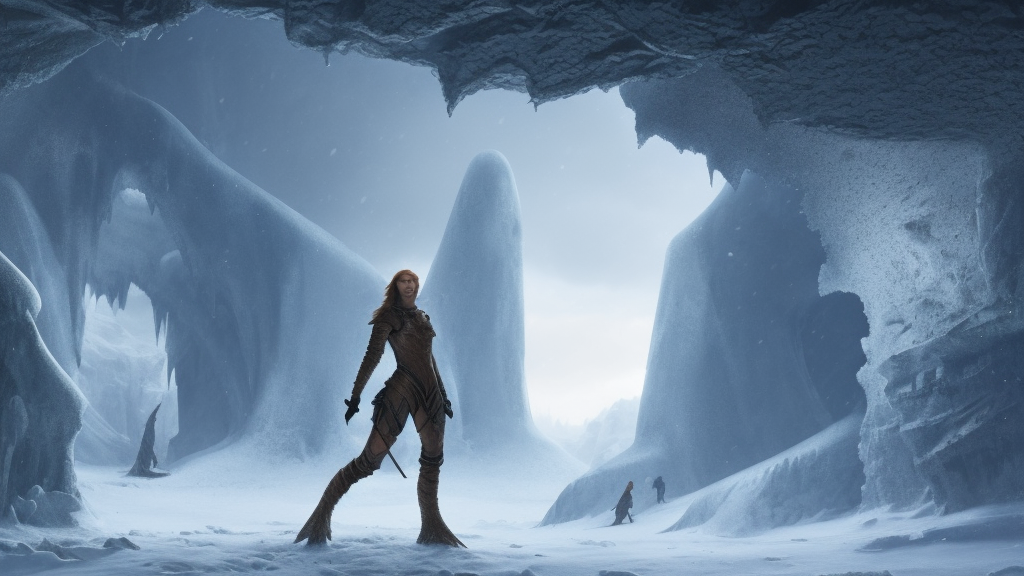 eleanor tomlinson in steel armor in the ice cave. greg rutkowski. boris vallejo. color grading lut 3 8 4 0 x 2 1 6 0