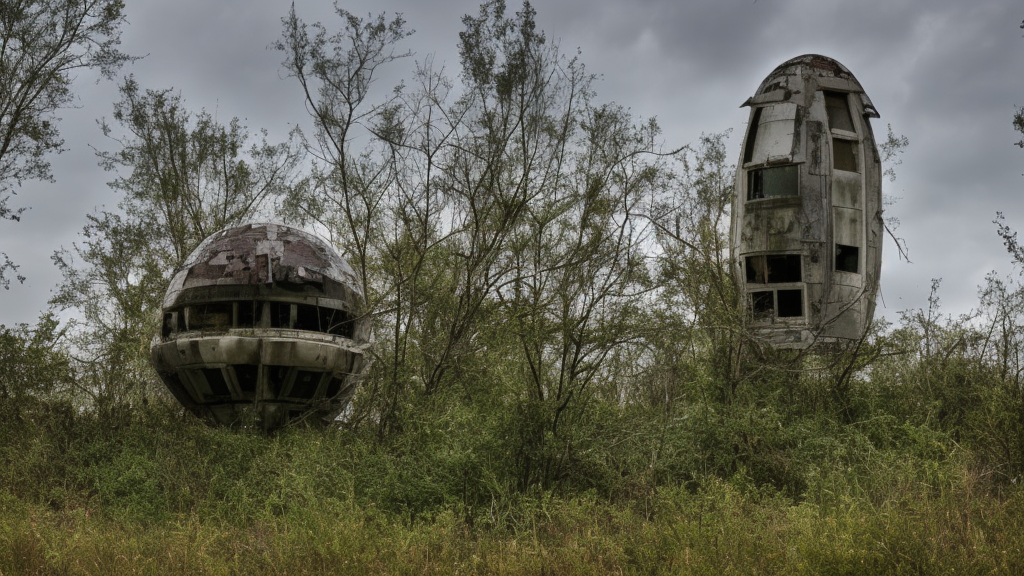 abandoned spaceship overgrown