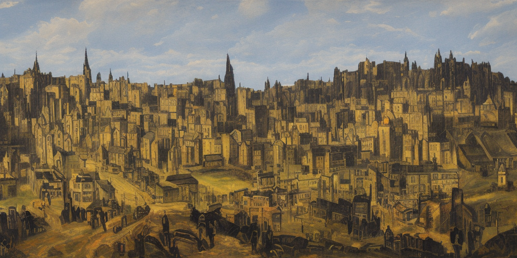 a painting of Black Gold City of Edinburgh