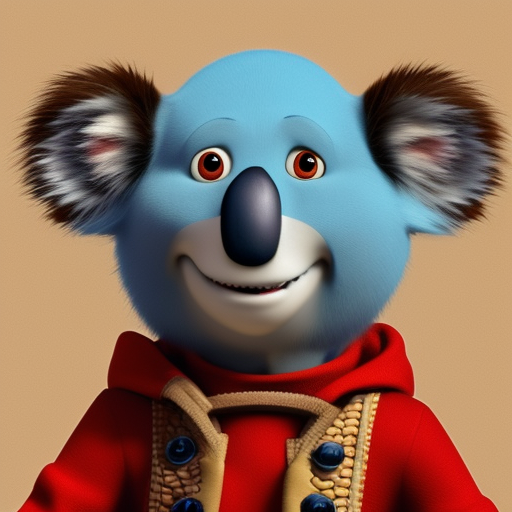 hyperdetailed closeup portrait by pixar of koala dressed as a pirate