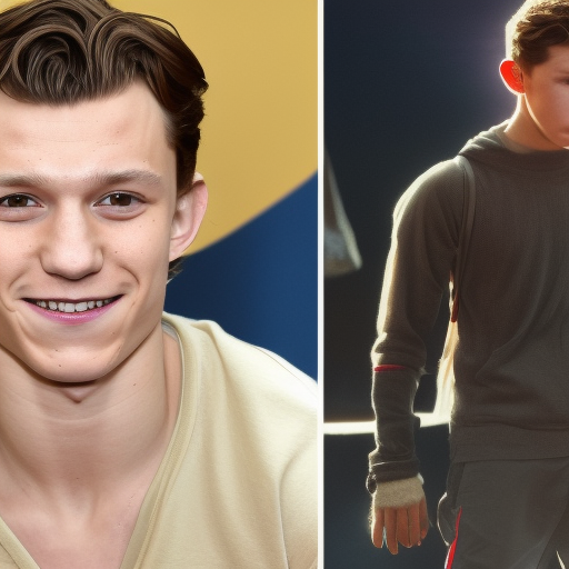 tom holland with feet on his wrists instead of hands