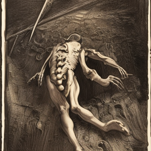 skeletonArt by Gustave Dorè, lithograph, engraving, screen printing, antique print, parchment, intricate detail, contour light, fine detail, atmospheric, hyper detailed hair strands, sharp focus, sharp edge Epic cinematic brilliant stunning intricate meticulously detailed dramatic atmospheric maximalist digital matte painting, camera sharp focus body and legs, -oil-painting-texture -reliberate