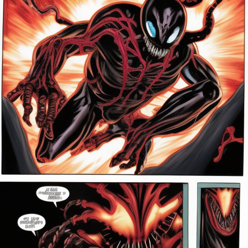 Venom symbiote fighting Carnage symbiote