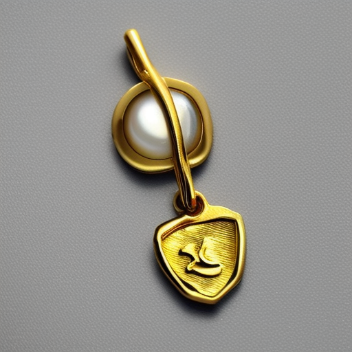 letter in a charm, with mother pearl in a golden color like a wax seal and looks: luxury elegant fancy,