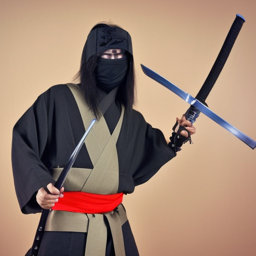 Ninja fly showing his samurai sword