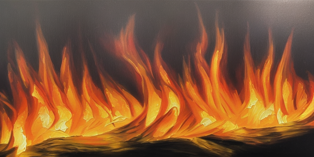 a oil painting of Burning from the inside