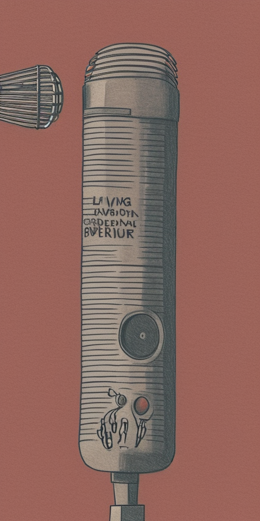 a drawing of an living Microphone with an face in front of the Grand Budapest Hotel