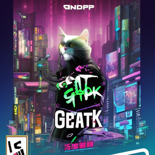 Cyberpunk+Cat+playing+game+with+handheld+console+studio ghibli
