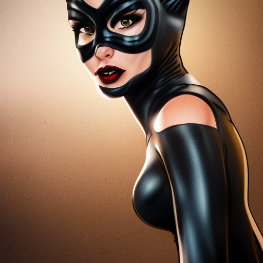 catwoman in dc comics full portrait, cinematic rendering, volumetric lighting