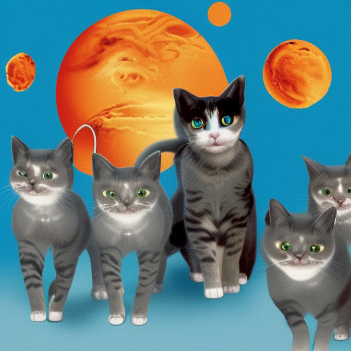 Cats crying walking in mars