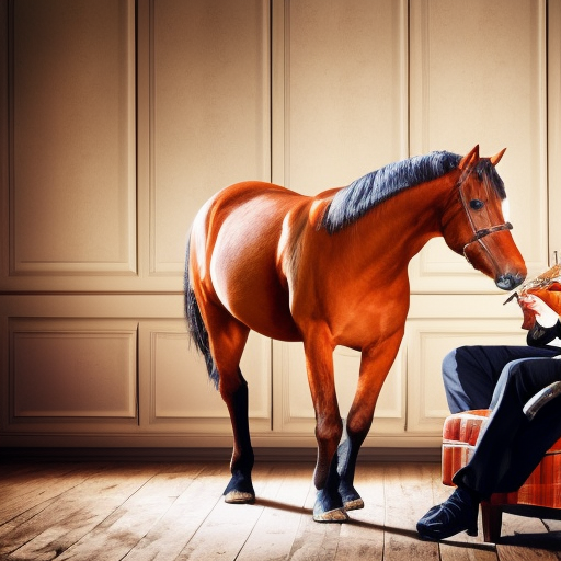 a horse in an armchair with a glass of whisky in his hand and a cigar in his mouth