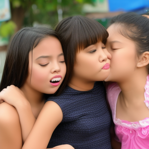 two preteens miss malaysia girl kissing 