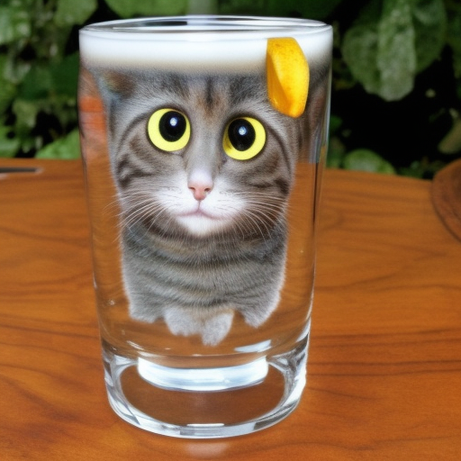 Katze fängt ein Bierglas