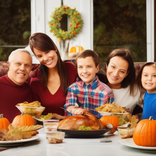 Happy family celebrate thanksgiving 