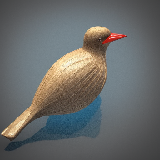 a 3d rendering of a drowning bird