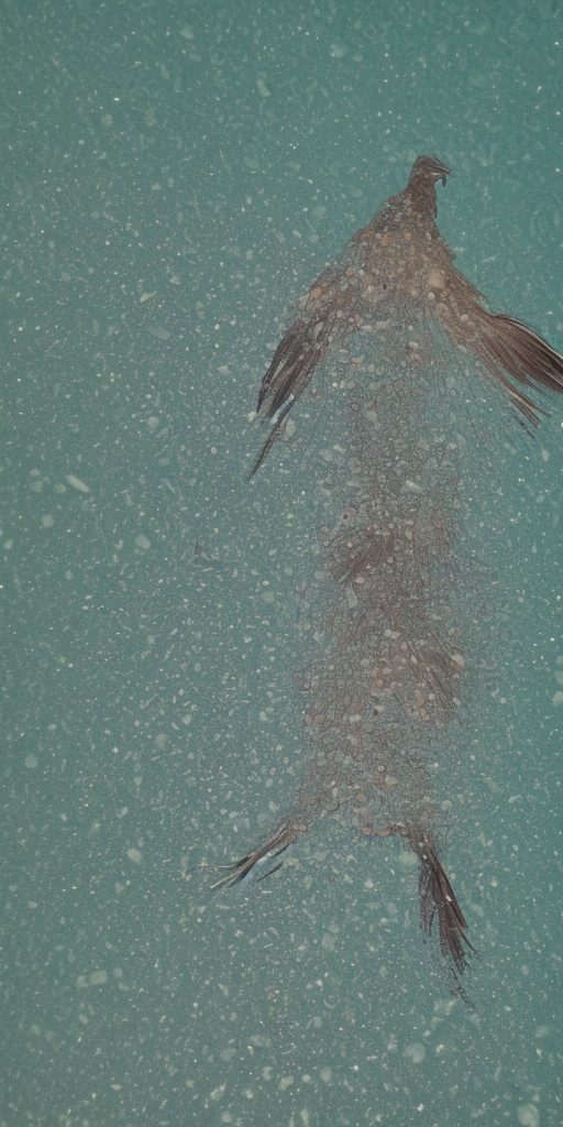 A bird's corpse under water