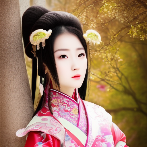 realistic face of a beautiful Chinese woman in Hanfu  ethnic wedding dress, full body, Fairies of China Mythology style, ultra realistic photography, Fuji texture, 3D, 4K,
