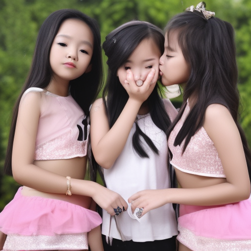 little idol melayu girl group kissing each other 