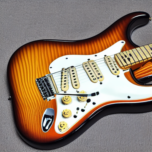 Detailed image of an 11-string Fender Stratocaster with 2 necks. 8k