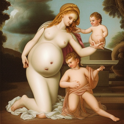 Pregnant Aphrodite marrying little boy 